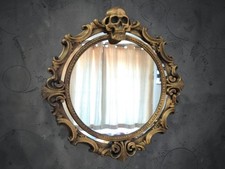 Goth Style Small Wall Mirror 19cm Round Frame