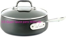 New All-clad HA1 Hard Anodized Nonstick Cookware 3.5-Quart Sauce Pans  With Lid