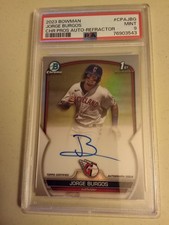 2023 Bowman Chrome Jorge Burgos #24/499 AUTOGRAPH REFRACTOR #CPA-JBG PSA 9 Mint