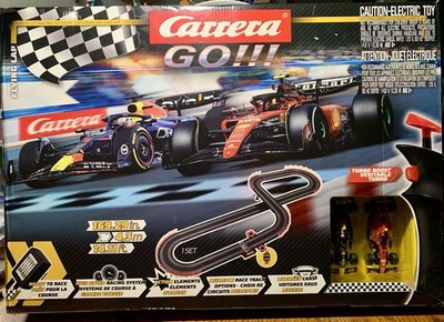 Carrera Go Flying Lap Slot Car Track Set With 2 Formula 1 Racing Cars 14 Ft