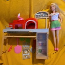 Barbie Pizza Maker Grill Brick Oven Kitchen Doll Furniture Restaurant Doll /E