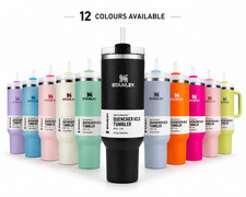 2026 Spring Large Capacity Water 40 Oz Cup Handle Straw Insulated Bottle Mug