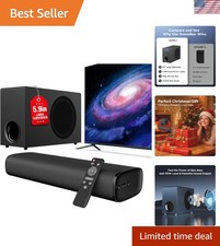 Bluetooth 5.4 Sound Bar with 5.9  Subwoofer  Multiple Inputs for Gaming  TV