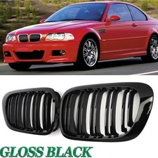 Glossy Black Front Kidney Grille Grill For Bmw E46 325ci 330ci 2 Door 1999-2003