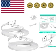 Micro USB Extension Cable 20FT2Pack,Micro USB Cable Charging Power Cord Flat ...