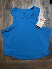 Nike One Fitted Women's Dri-FIT Cropped Tank Top, Brilliant Blue Size L