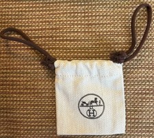 H&Egrave;RMES Small Drawstring Jewelry Dust Bag/Pouch 3.75&rdquo; x 3.5&rdquo;- (NEW)