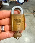Vintage Best Ford Padlock with the Original Numbered Key Engine Lima Ohio Brass