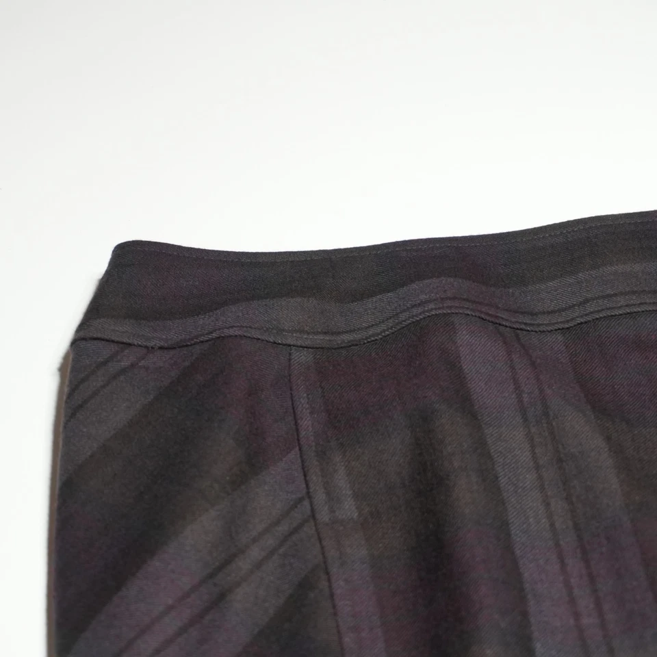 Falda lápiz Kenar para mujer 12 púrpura a cuadros 100 % lana Y2K traje académico esencial Foto 2 de 4
