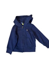 Polo Ralph Lauren Hoodie Toddler Boys 2T Navy Full Zip Sweatshirt Pony Logo
