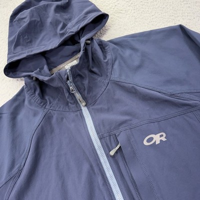 Outdoor Research Jacket Mens Large Navy Blue Ferrosi Hooded Softshell Hiking