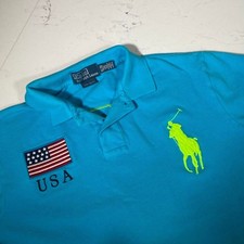 Polo Ralph Lauren USA Polo Shirt Teal Blue Size XL