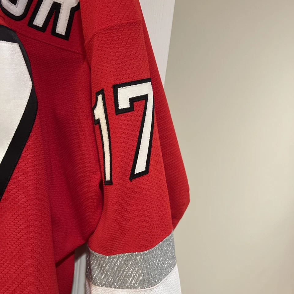 Carolina Hurricanes Rare  Red  Hockey Jersey 2002 Stanley Cup Rod Brind’Amour  - Image 3 of 4