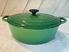 Classic Le Creuset WIDE Dutch Oven #30 Hard To Find Gradient Green
