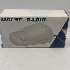 VINTAGE 90  s Novelty Gray Computer Mouse Shaped FM Auto-Scan Radio - MOUSE RADIO