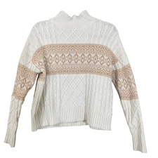 RACHEL ZOE Sweater women’s size S Cropped Cable Knit long sleeves