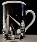 Vintage Botticelli Design NYC Skyline Mugs Set Day & Night Black White Ceramic — photo 5