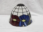 Tiffany Style Stained Glass Floral Lamp Shade 7” Tall 8” Vintage Decor