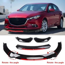For Mazda 3 Mazda3 Front Bumper Lip Spoiler Splitter Body Kit Glossy Black Red