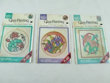 Gallery Glass Painting Patterns Glass Art Lot of 3(lot#2)