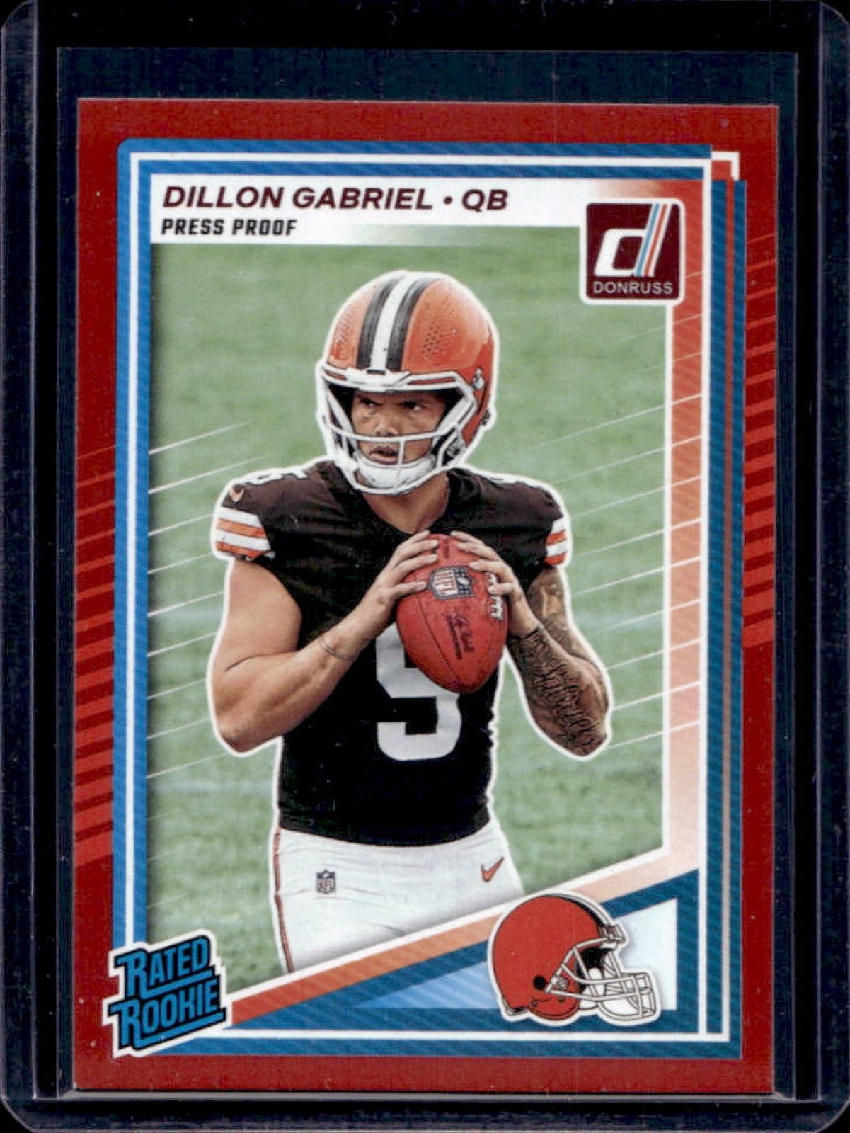 2025 Donruss Dillon Gabriel Rated Rookie Press Proof Red RC #316 Browns