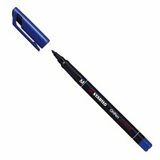 1 x Blue Indelible Marker Stabilo Ohpen Tip 1mm Pen Marker 