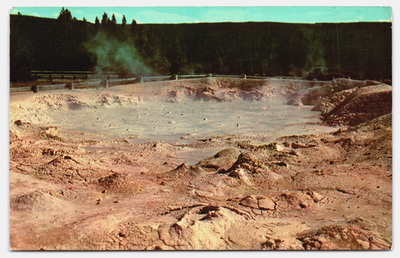 #ad VINTAGE PHOTO PICTURE POSTCARD YELLOWSTONE NATIONAL PARK LOWER GEYSER BASIN POT $0.99