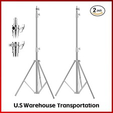 Stainless Steel Heavy Duty Photography Tripod Light Stand, 9.19 Feet/2.8m Studio