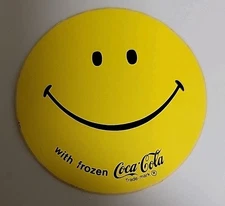 VTG 1970s Frozen Coca-Cola Coke soft drink Hippie Sticker Decal Smiley Face