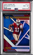 2020 PANINI XR BLUE #117 BRANDON AIYUK #/199 PSA 8
