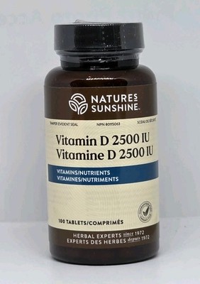 Nature's Sunshine Vitamin D3 High Potency 2500 IU 100 Tablets New Exp. 04/2026