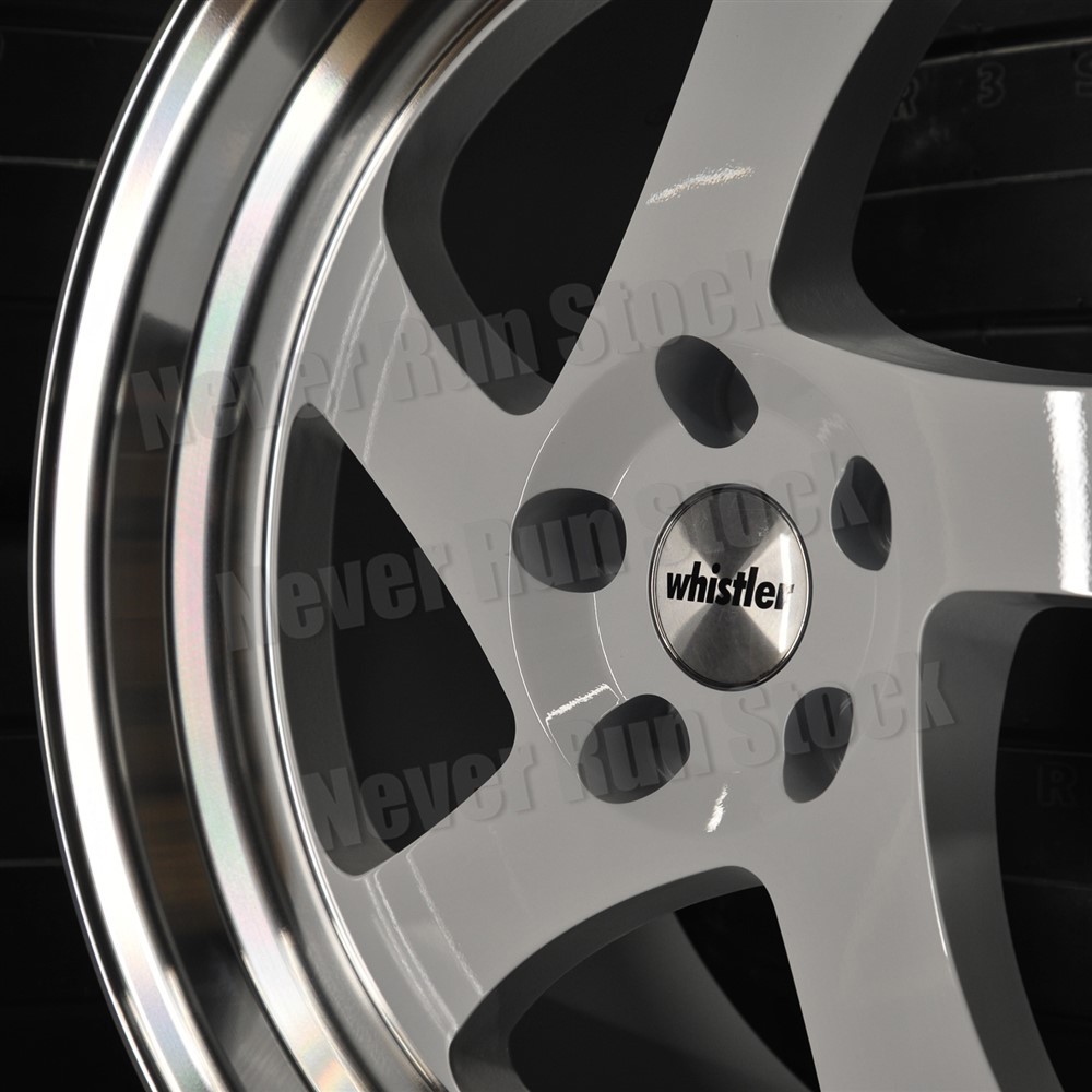 WHISTLER KR1 18x9.5 5x100 35 OFFSET WHITE MACHINE LIP 5 SPOKE