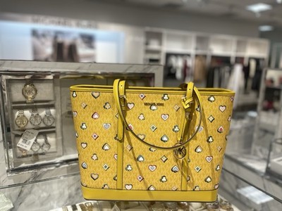 MICHAEL KORS OUTLET jet Set Large Printed Signature Logo Tote Baghone NWT 