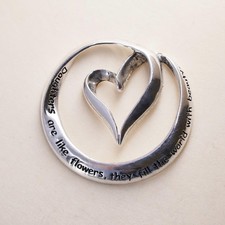 Sterling silver inspirational quote pendant, 925 heart "daughters like flowers