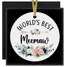 XNXLDYLH World's Best Meemaw Christmas Ceramic Ornaments Decor Gifts