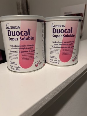 2 CANS NUTRICIA Duocal Super Soluble Powdered Energy Source -14.1 Oz (9/16/2028)