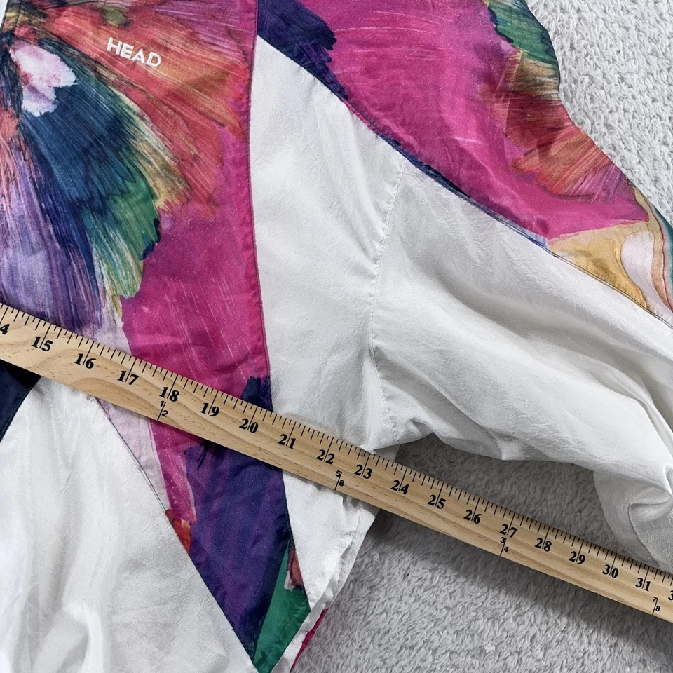 Винтажный 90-х голова ветровка куртка женщин M цветочный акварель абстрактный Athletic - Изображение 4 из 4