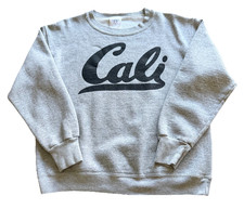 Vintage 90s Cali Crewneck Sweatshirt Sz S California Made in USA Gray Pullover
