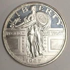 Vintage 1987 1 oz .999 Fine Silver Round ~ Standing Liberty Quarter Design