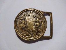 Vintage Half Moon 13 Stars Brass Belt Buckle Celestial HTF