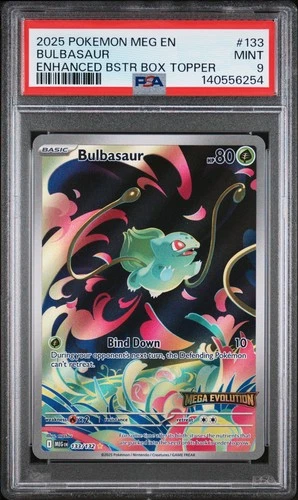 2025 Pokemon MEG EN Bulbasaur #133 STAMPED BOX TOPPER PSA 9 MINT
