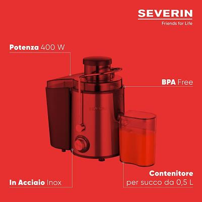 Centrifuga Professionale SEVERIN ES 3566 - 400W, Acciaio Inox, BPA Free, 0.5L - Foto 5