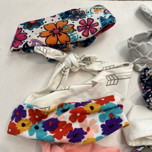 11 bow hair head bands (6-9 inches approx.) various materials - Foto 7 di 10