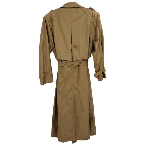 Vtg 80s Trench Coat Sz 12 Gold Longline Belted Waist Sailor Back Cosplay City - Image 2 of 4