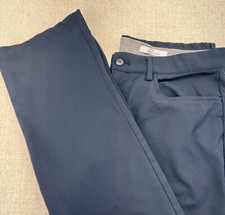 Greg Norman Men's 34 x 32 Blue Microfiber Golf Pants.
