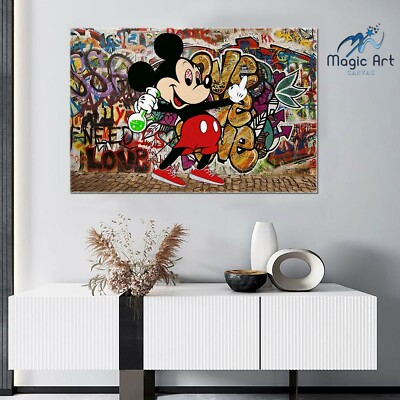 Mickey Mouse Tipsy CANVAS, Disney Lover Art, High Quality