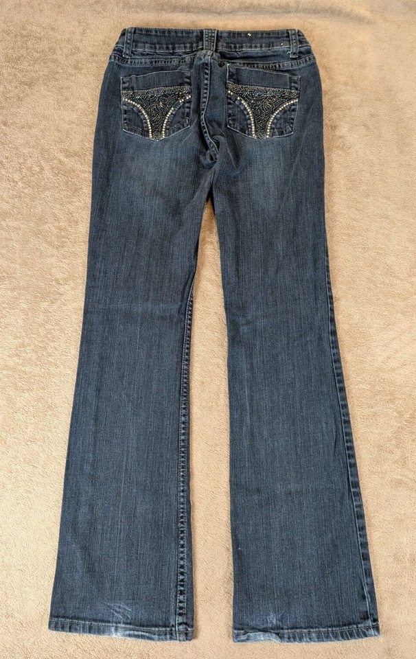 Pantalones de mezclilla para mujer Yanuk Bootcut acampanados talla 28 bolsillo pedrería medidas 28" W X 32" L Foto 2 de 4