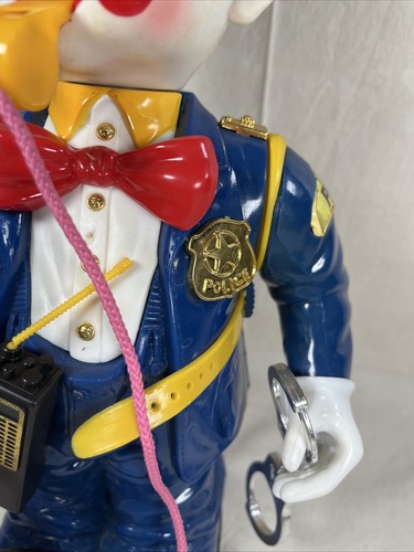 Vintage New Bright 1989 "Bump 'N Benny Fireman Clown" 13” Cop Police Rare! - Picture 7 of 24
