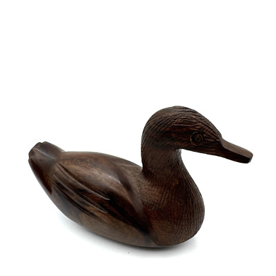 VTG Rustic Hand Carved Ironwood Drake Duck Figurine Sculpture 6-1/4 