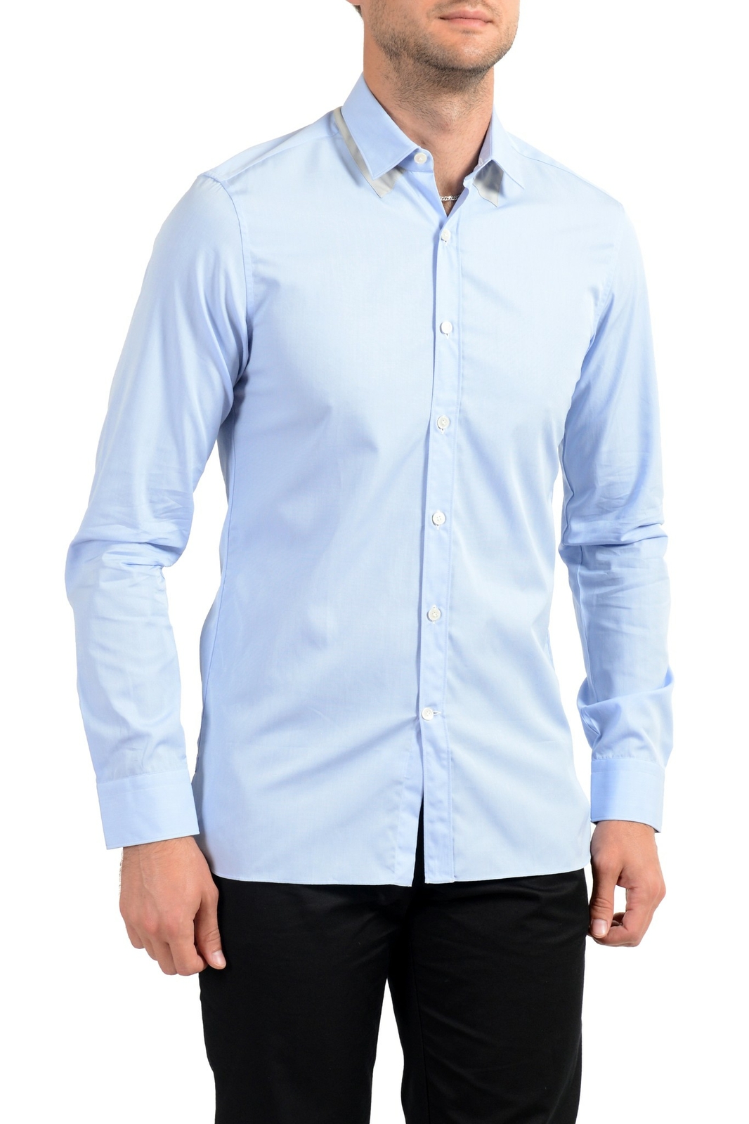 Мужская светло-голубая рубашка с длинным рукавом Lanvin 28590₽